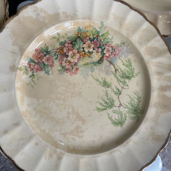 Imperial ware porcelain breath o spring dinner plates yellow 11 plates 1930s - Picture 11 of 17
